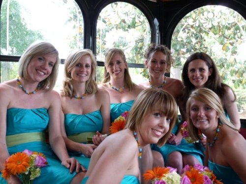For this wedding the bride came to me with the following color scheme teal 